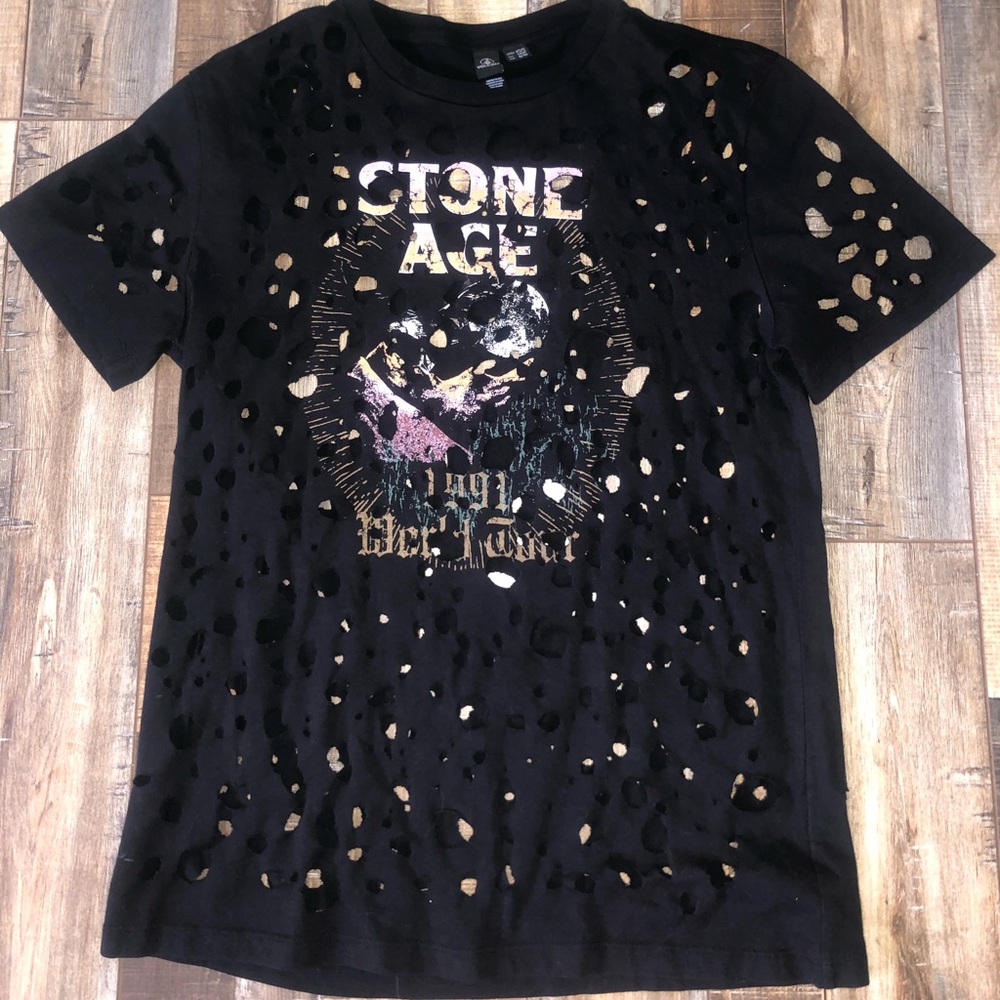Distressed holed t-shirt